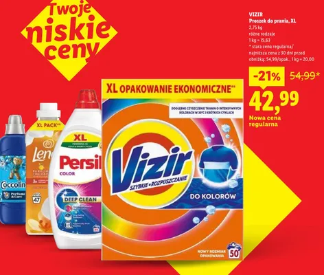 Proszek do prania XL Vizir promocja w Lidl