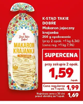 Makaron jajeczny K-Stąd Takie Dobre krajanka promocja w Kaufland
