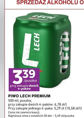Piwo Lech Premium 4-pak promocja w Stokrotka