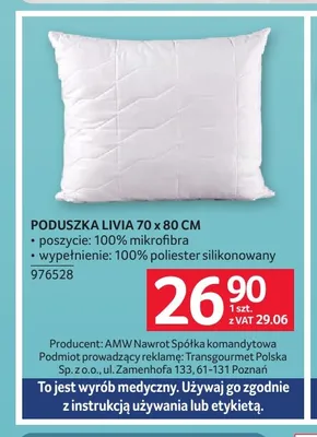 Poduszka Livia 70x80 cm promocja w Selgros