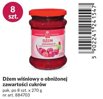 Dżem wiśniowy o obniżonej zawartości cukrów promocja w Makro
