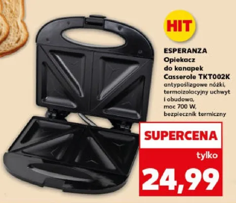 Opiekacz do kanapek Casserola TKT002K promocja w Kaufland