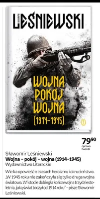 Książka Wojna - pokój - wojna (1914-1945) Sławomir Leśniewski promocja w Empik