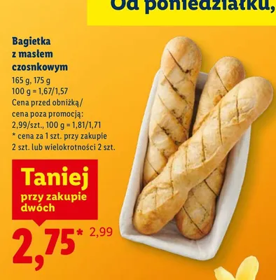 Bagietka z masłem czosnkowym promocja w Lidl
