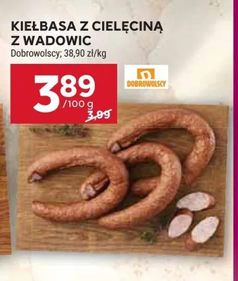 Kiełbasa z cielęciną z Wadowic Dobrowolscy promocja w Stokrotka