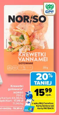 Krewetki gotowane Norso promocja w Carrefour