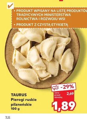 Pierogi ruskie pilzneńskie Taurus promocja w Kaufland