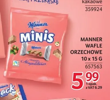 Wafle Manner orzechowe 10-pak promocja w Selgros