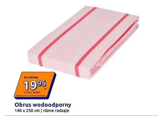 Obrus wodoodporny 140x250cm promocja w Action