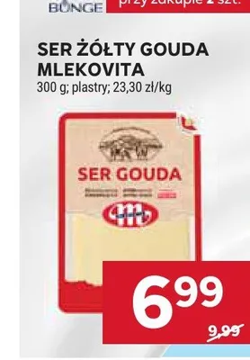 Ser żółty Gouda Mlekovita plastry promocja w Stokrotka