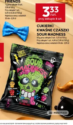 Cukierki kwaśne czaszki Sour Madness promocja w Stokrotka