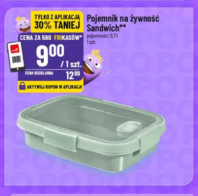 Pojemnik na żywność Sandwich 0,7 l promocja w POLOmarket