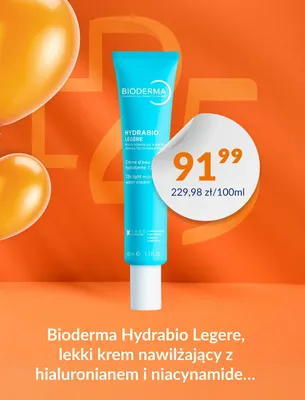 Lekki krem nawilżający Bioderma Hydrabio Legere z hialuronianem i niacynamidem promocja w DOZ.PL