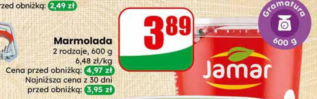 Marmolada 2 rodzaje promocja w Dino