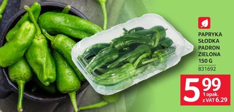 Papryka słodka Padron zielona promocja w Selgros