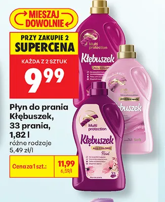 Płyn do prania Kłębuszek 33 promocja w Biedronka
