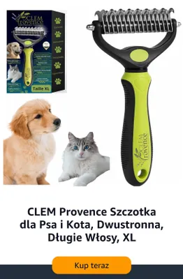 Szczotka dla psa i kota CLEM Provence dwustronna długie włosy XL promocja w Amazon