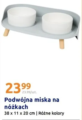 Podwójna miska na nóżkach promocja w Action