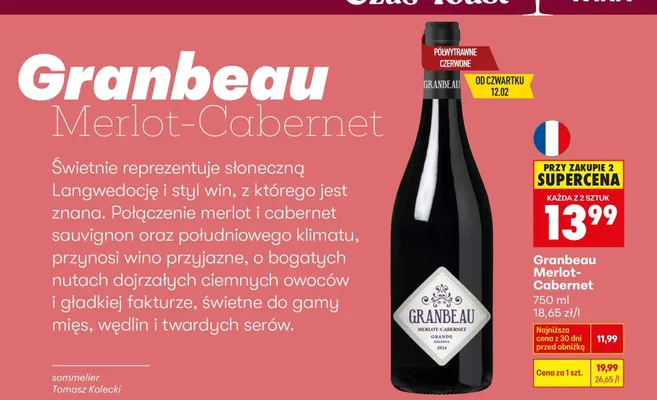 Wino Merlot-Cabernet promocja w Biedronka