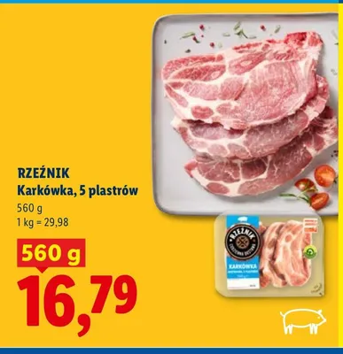 Karkówka, 5 plastrów promocja w Lidl