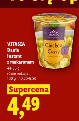 Danie instant z makaronem Vitasia Chicken Curry promocja w Lidl