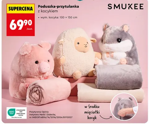Poduszka-przytulanka z kocykiem promocja w Biedronka