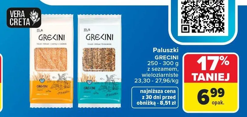 Paluszki z sezamem Grecini promocja w Carrefour