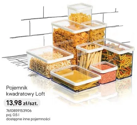 Pojemnik kwadratowy Loft 0,5l promocja w Castorama