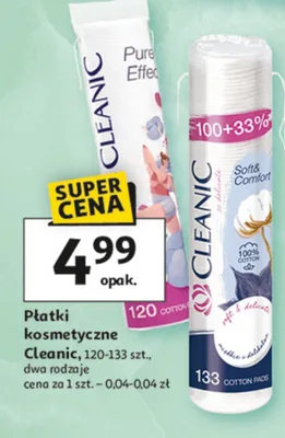 Płatki kosmetyczne Cleanic promocja w Auchan