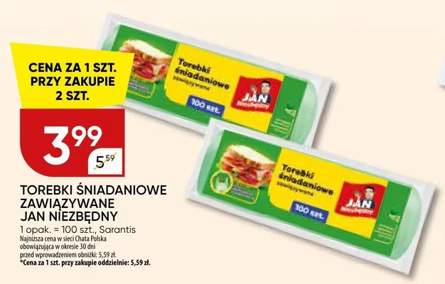 Torebki śniadaniowe zawiązywane Jan Niezbędny promocja w Chata Polska
