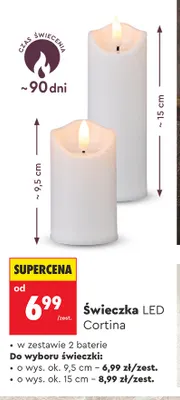 Świeczka LED Cortina 9,5 cm promocja w Biedronka