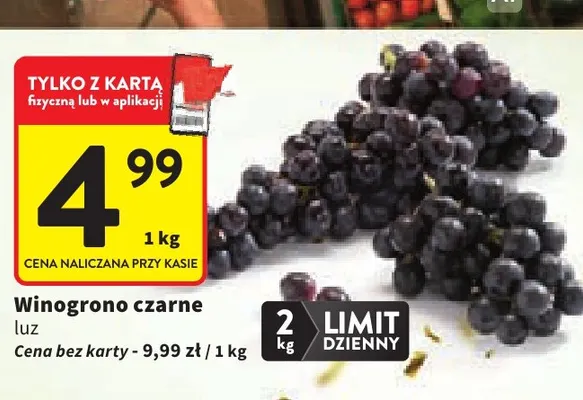 Winogrona czarne promocja w Intermarche