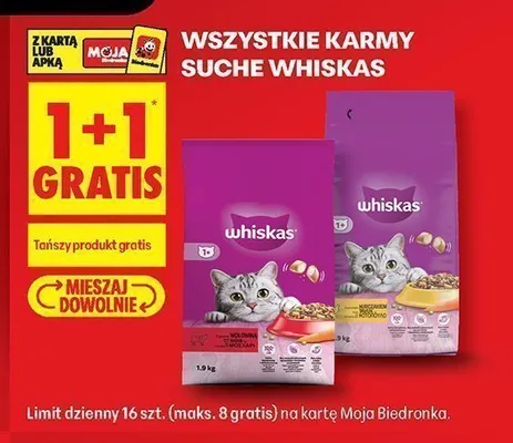 Karmy suche Whiskas promocja w Biedronka