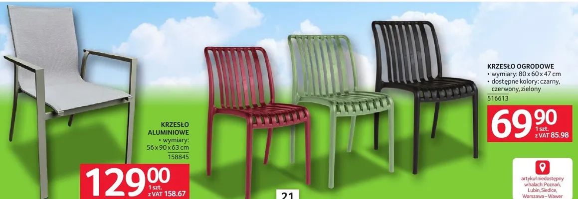 Krzesło ogrodowe promocja w Selgros