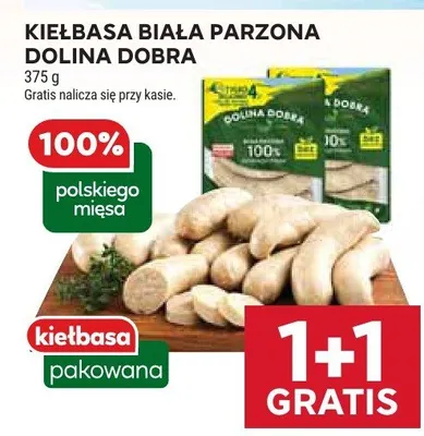 Kiełbasa biała parzona Dolina Dobra promocja w Stokrotka