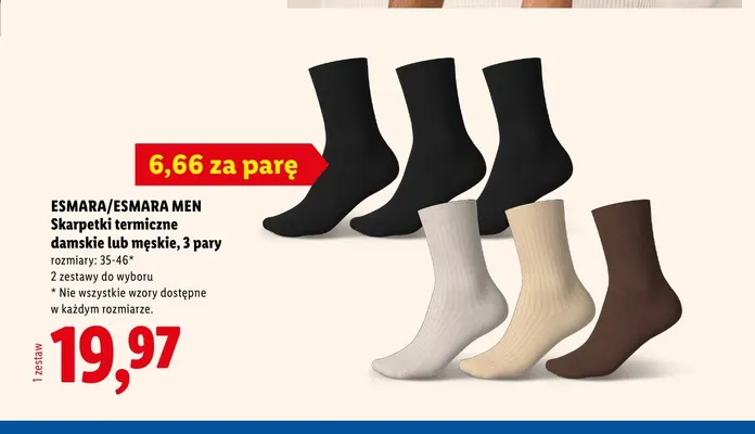 Skarpetki termiczne męskie 3-pak promocja w Lidl