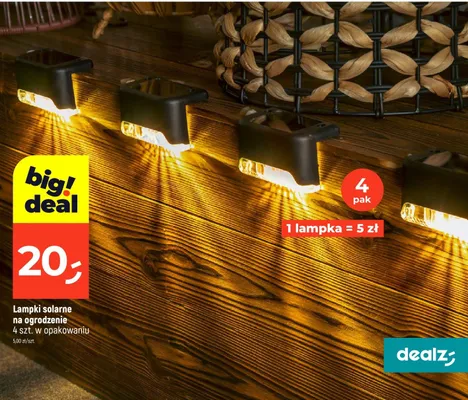 Lampki solarne na ogrodzenie 4 szt. w opakowaniu promocja w Dealz