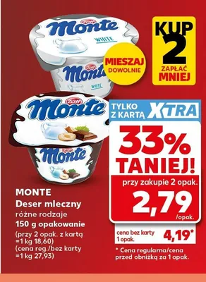 Deser mleczny Monte promocja w Kaufland