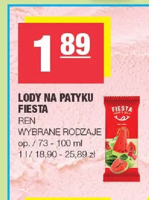 Lody na patyku Fiesta promocja w SPAR