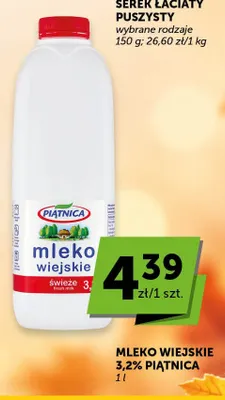 Mleko wiejskie Piątnica 3,2% promocja w Groszek