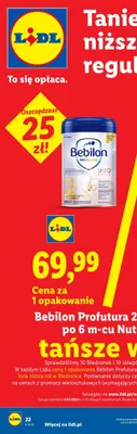 Mleko następne po 6m-cu Bebilon Profutura 2 Nutricia promocja w Lidl