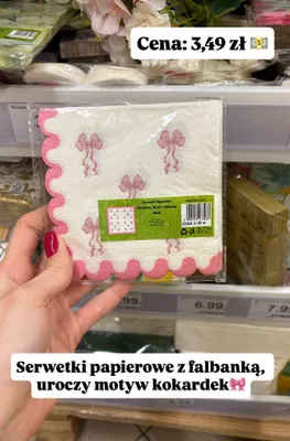 Serwetki papierowe z falbanką w kokardki promocja w Dino