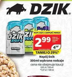 Napój energetyczny Dzik Zero White promocja w Delfin