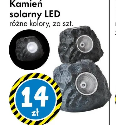 Kamień solarny LED różne kolory promocja w Tedi