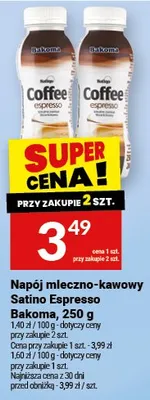 Napój mleczno-kawowy Bakoma, espresso Satino Espresso promocja w Twój Market