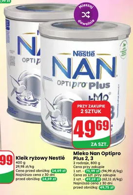 Mleko Nan Optipro Plus 3 promocja w Dino