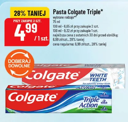 Pasta do zębów Colgate Triple Action promocja w POLOmarket