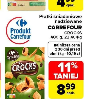 Płatki śniadaniowe nadziewane Carrefour Crocks promocja w Carrefour