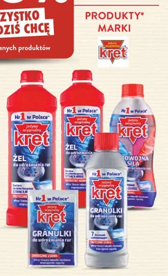 Granulki do udrożniania rur Kret promocja w Intermarche