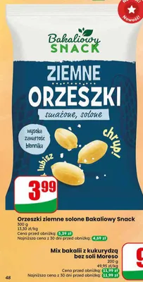 Orzeszki ziemne solone Bakaliowy Snack promocja w Dino